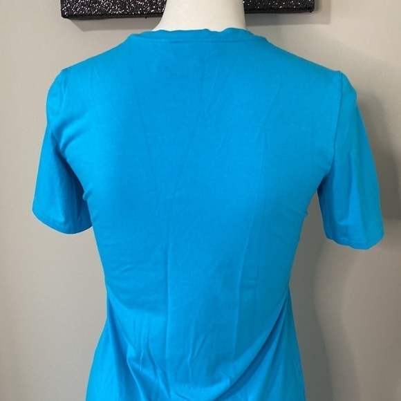 Theory Neon Blue Rubric Shirt Crewneck Dress Tshirt Dress Size Small - Picture 8 of 11
